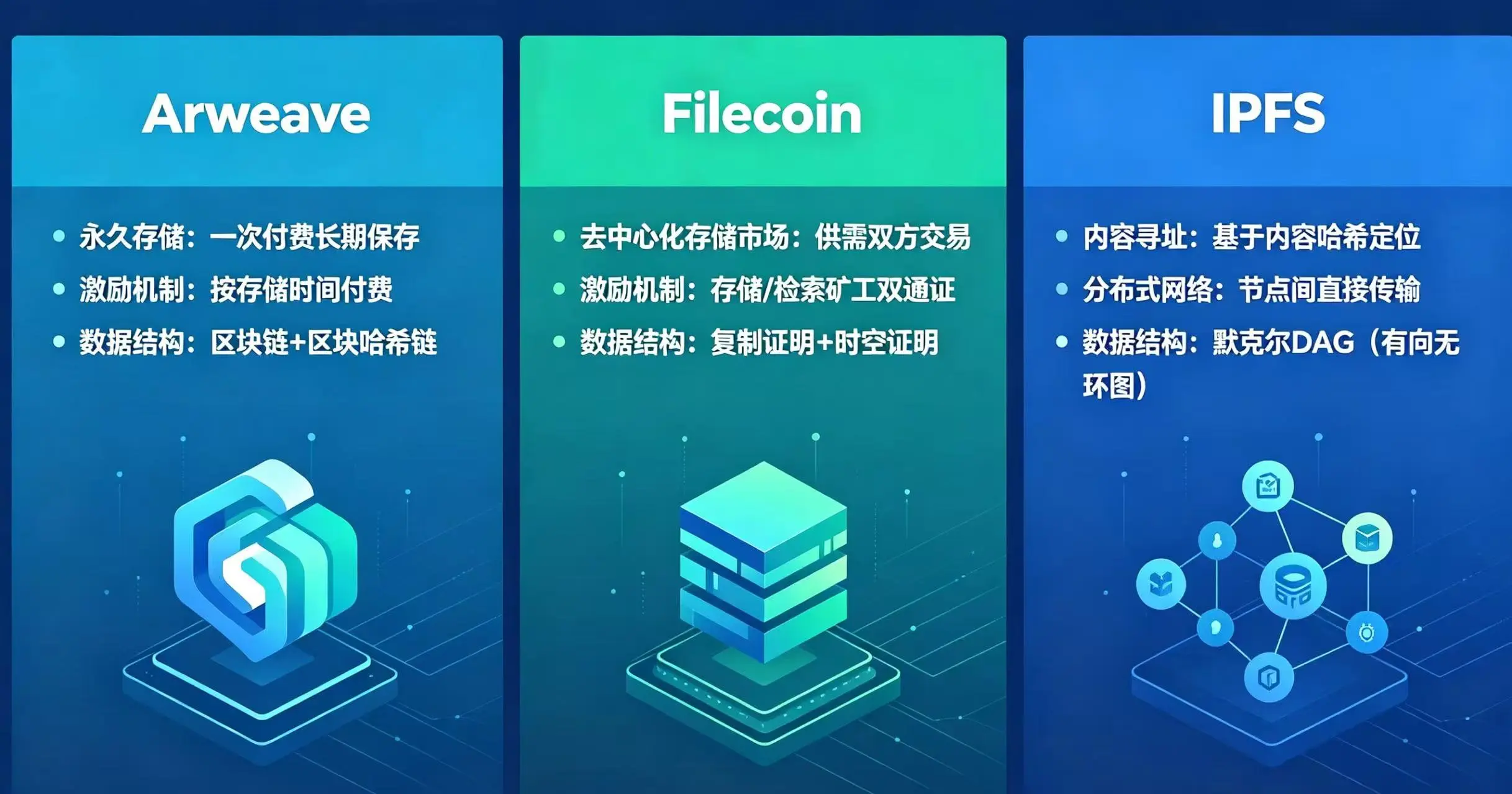 三种去中心化存储方案对比