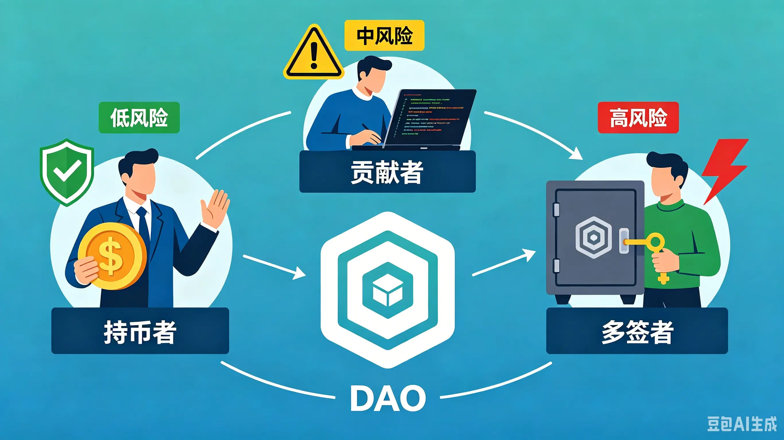 对比展示了 “法律包裹”(如 DAO LLC)和 “完全去中心化” 两种不同路径及其特点。 对比展示了 “法律包裹”(如 DAO LLC)和 “完全去中心化” 两种不同路径及其特点。