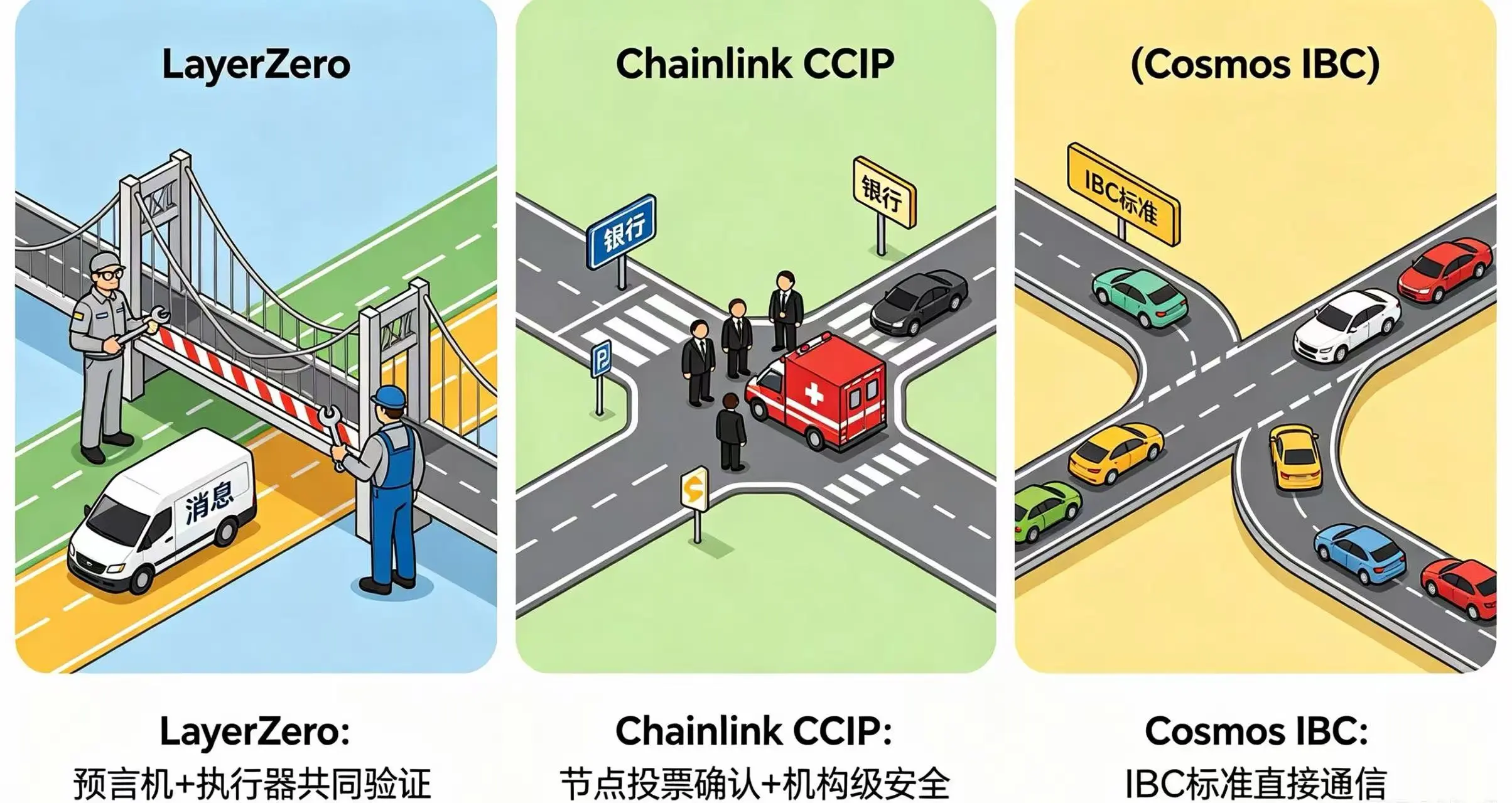 主流全链互操作性协议技术路线对比示意图 主流全链互操作性协议技术路线对比示意图